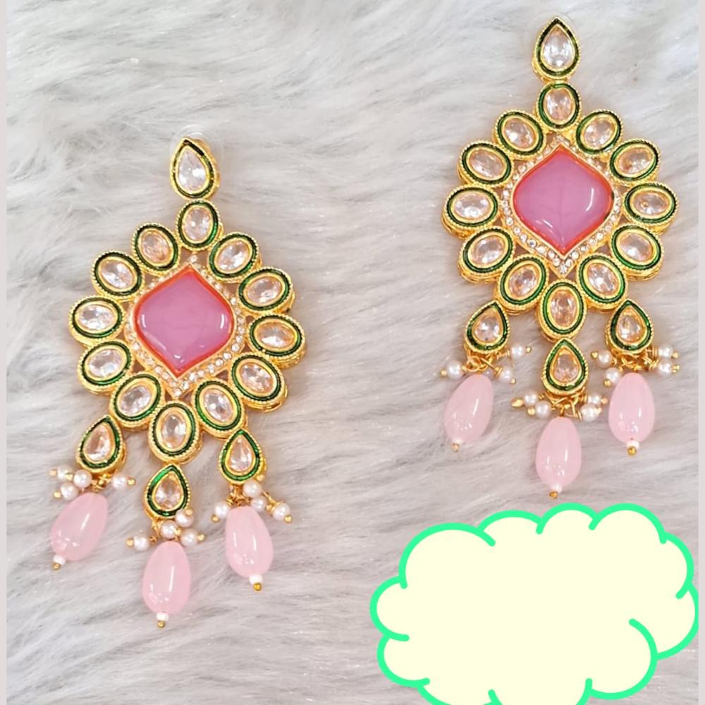 Palak Art Gold Plated Crystal Stone Dangler Earrings