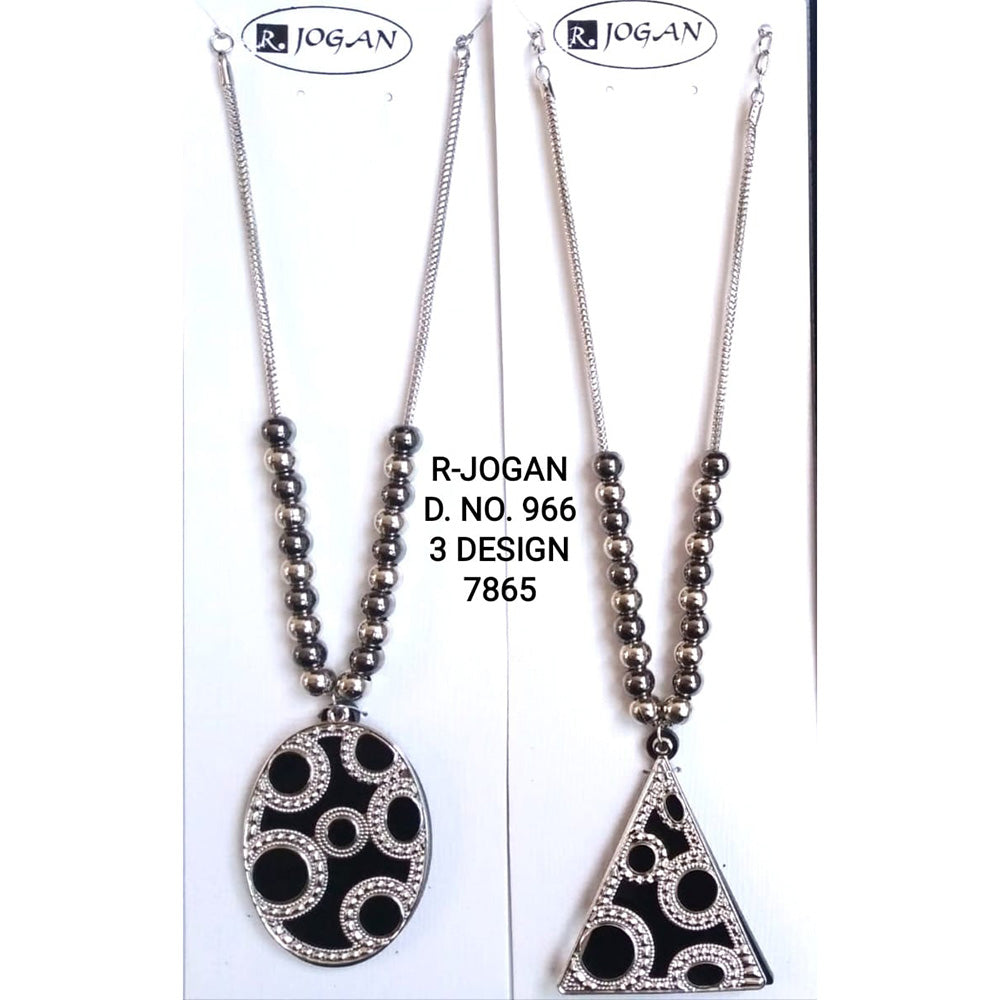R Jogan Oxidised Plated Assorted Design Long Necklace