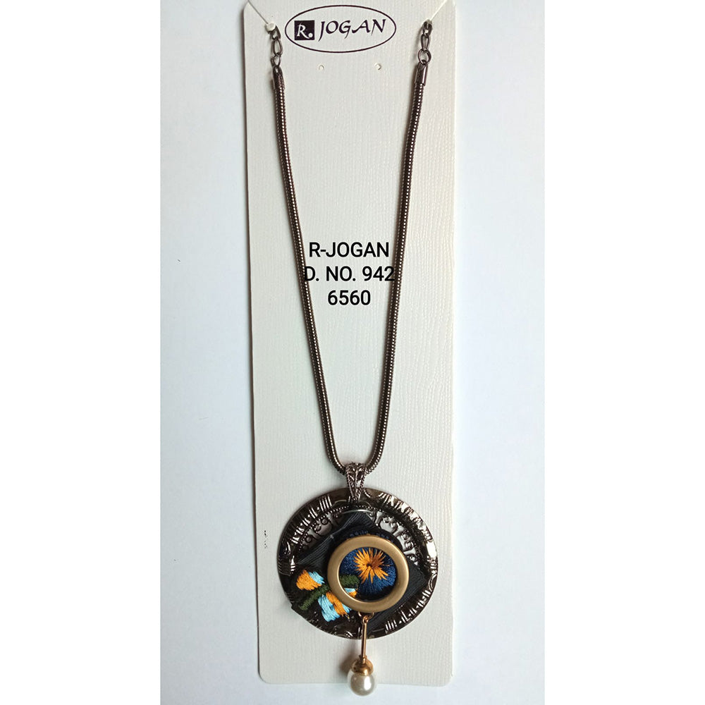 R Jogan Oxidised Plated Assorted Design Long Necklace