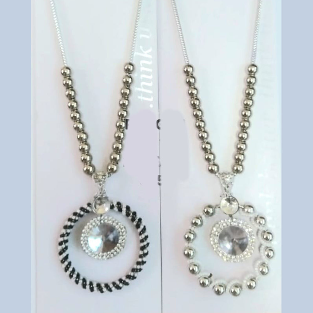 R Jogan Oxidised Plated Chain Pendant Set (Assorted Design)