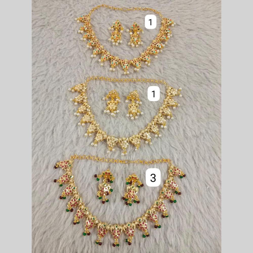 Star India Gold Plated Pearl Necklace Set