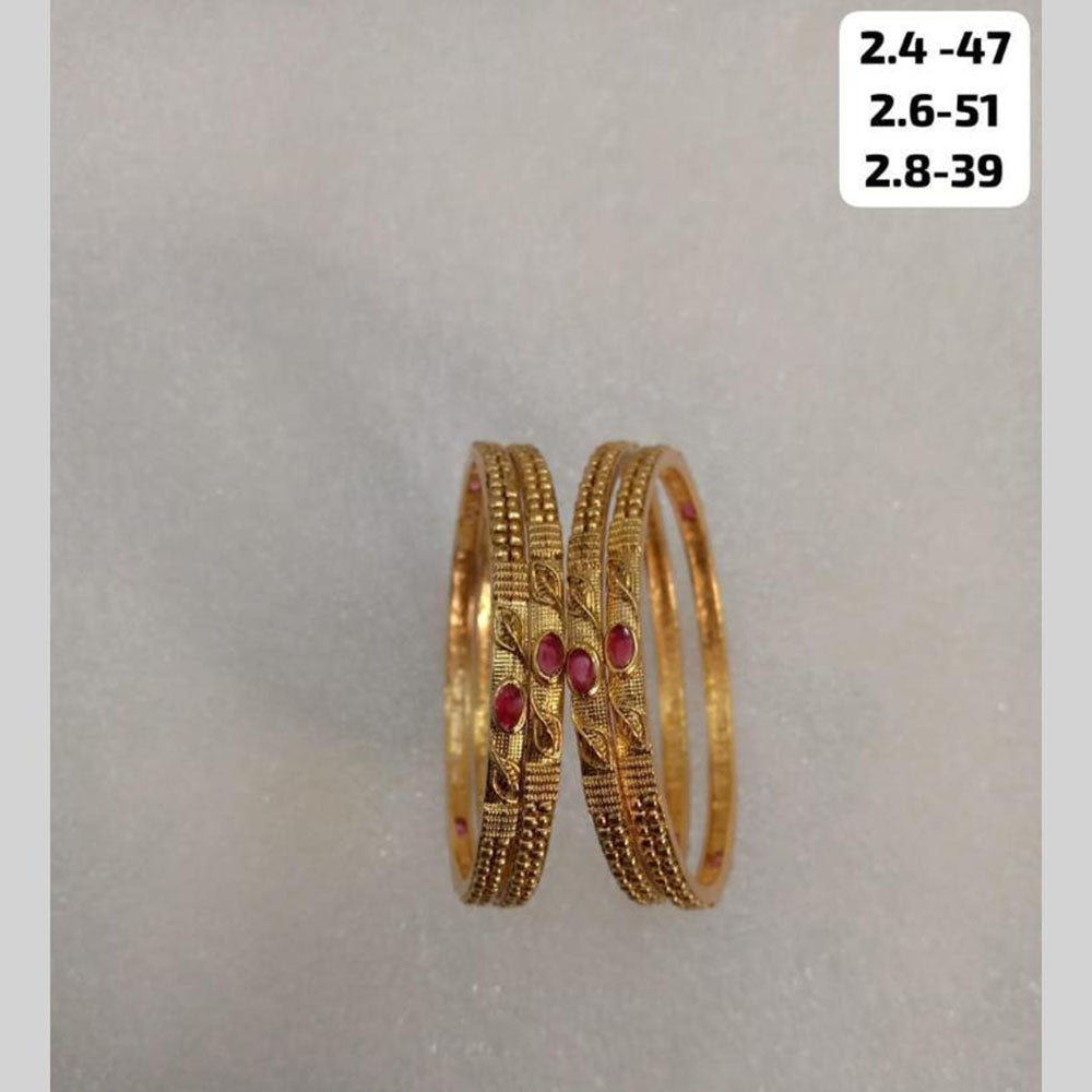 Star India Gold Plated Pota Stone Bangles Set