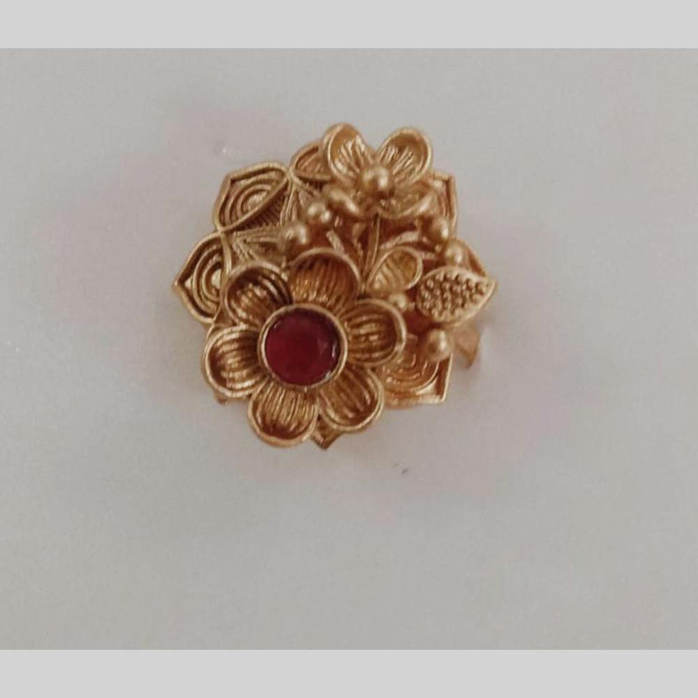 Star India Gold Plated Pota Stone Ring
