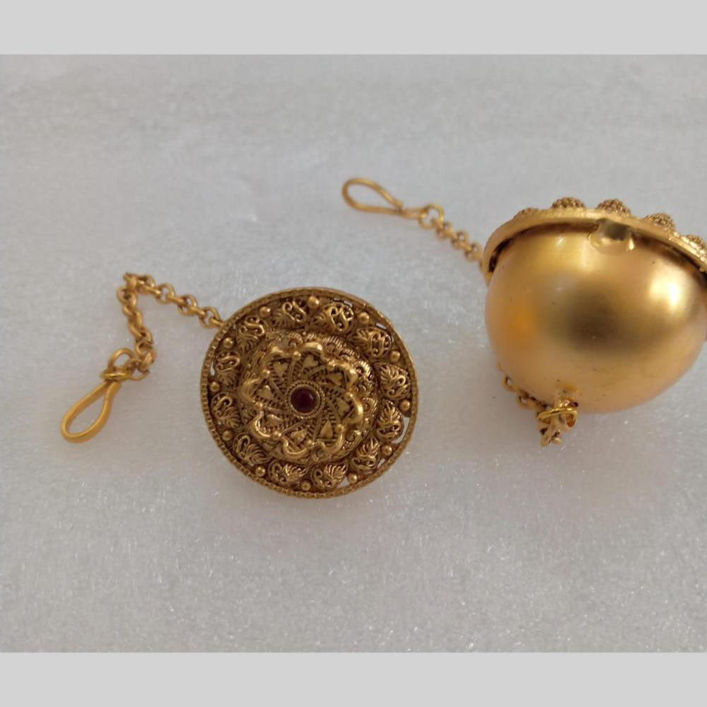 Star India Gold Plated Pota Stone Borla Maangtikka