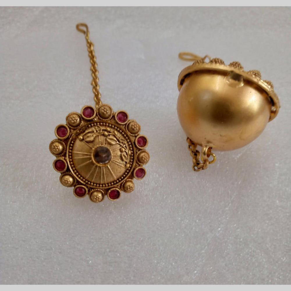 Star India Gold Plated Pota Stone Borla Maangtikka