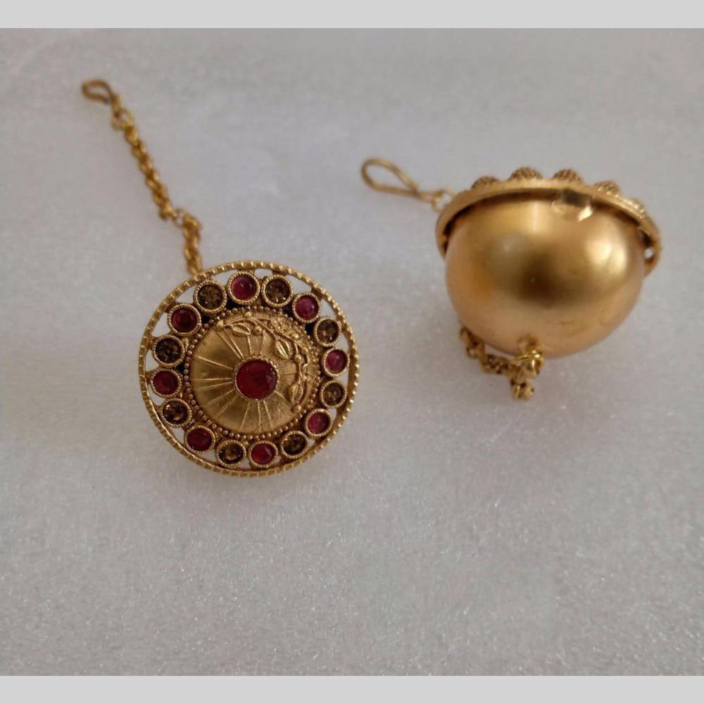 Star India Gold Plated Pota Stone Borla Maangtikka