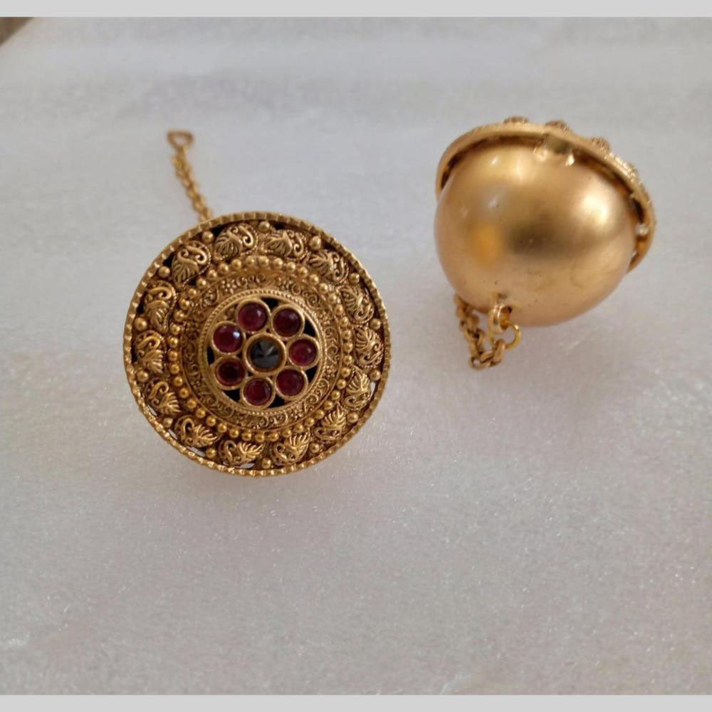 Star India Gold Plated Pota Stone Borla Maangtikka