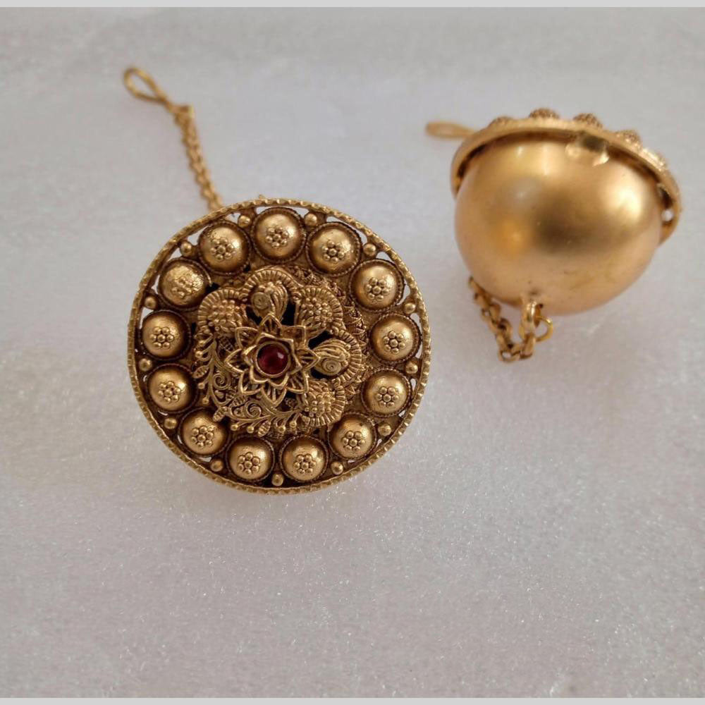 Star India Gold Plated Pota Stone Borla Maangtikka