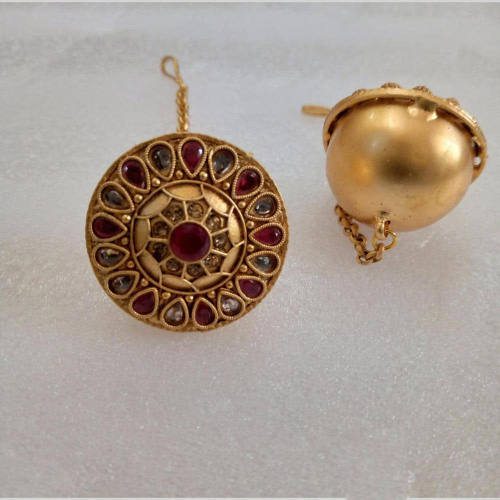 Star India Gold Plated Pota Stone Borla Maangtikka