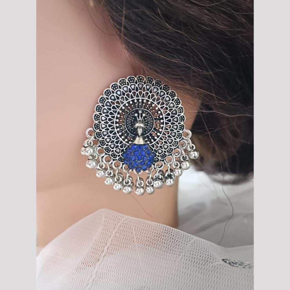 Exotica Collection Oxidised Plated  Austrain Stone Dangler Earrings