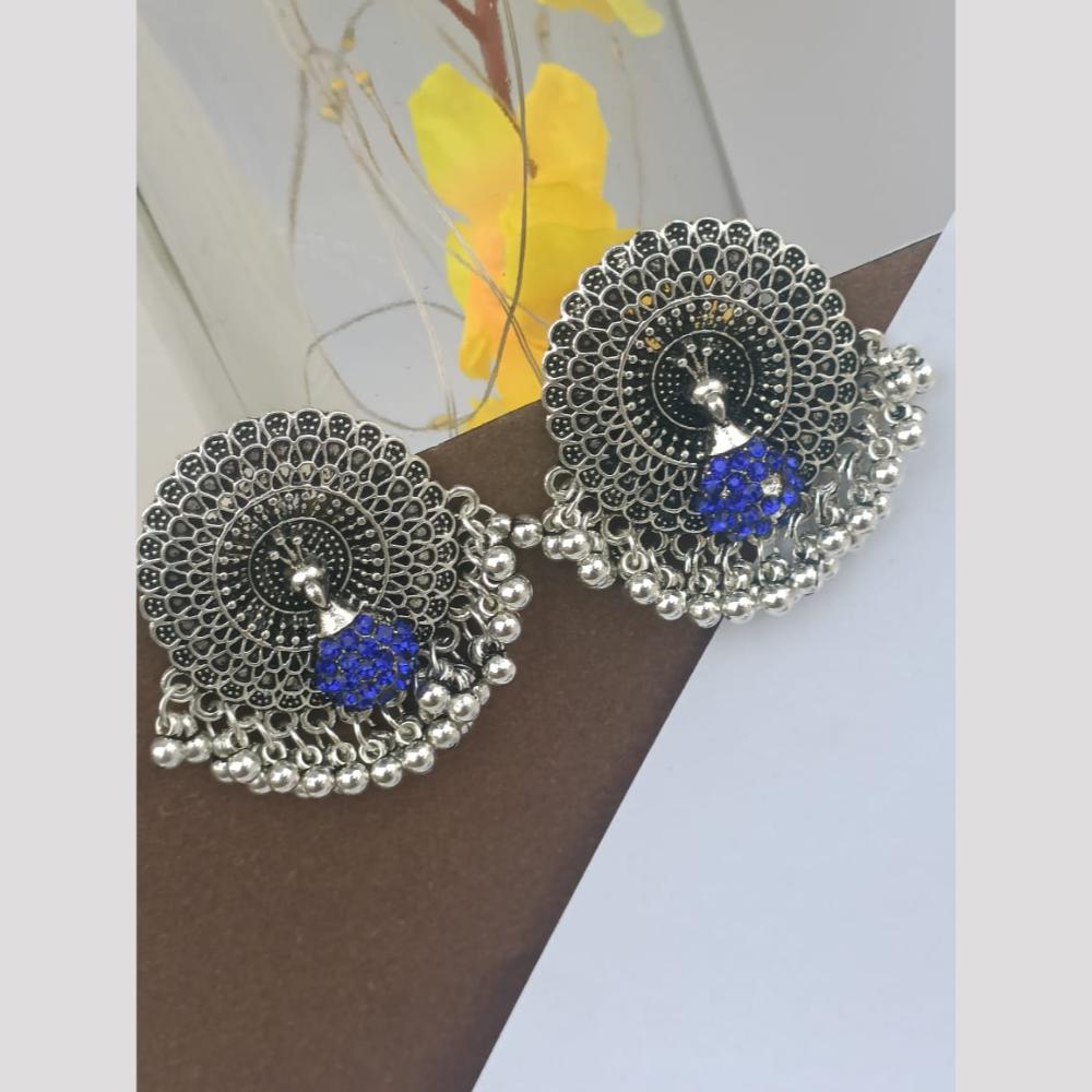 Exotica Collection Oxidised Plated  Austrain Stone Dangler Earrings