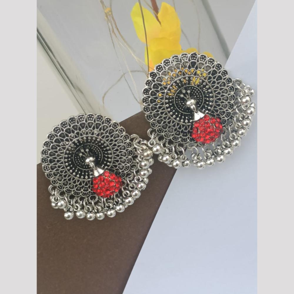 Exotica Collection Oxidised Plated  Austrain Stone Dangler Earrings