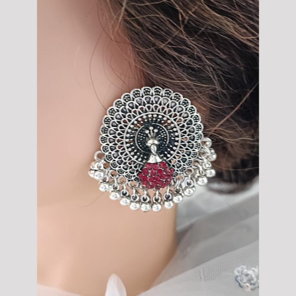 Exotica Collection Oxidised Plated  Austrain Stone Dangler Earrings