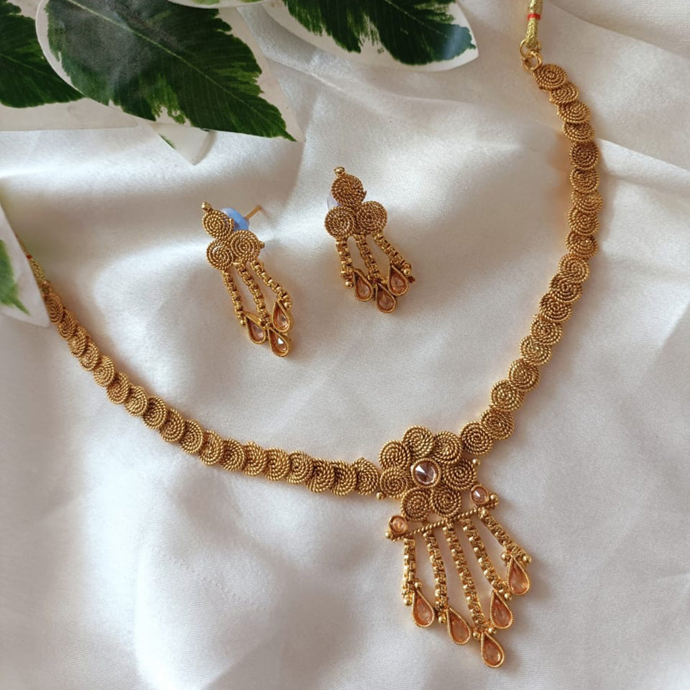 Exotica Collection Gold Plated Crystal Stone Necklace Set