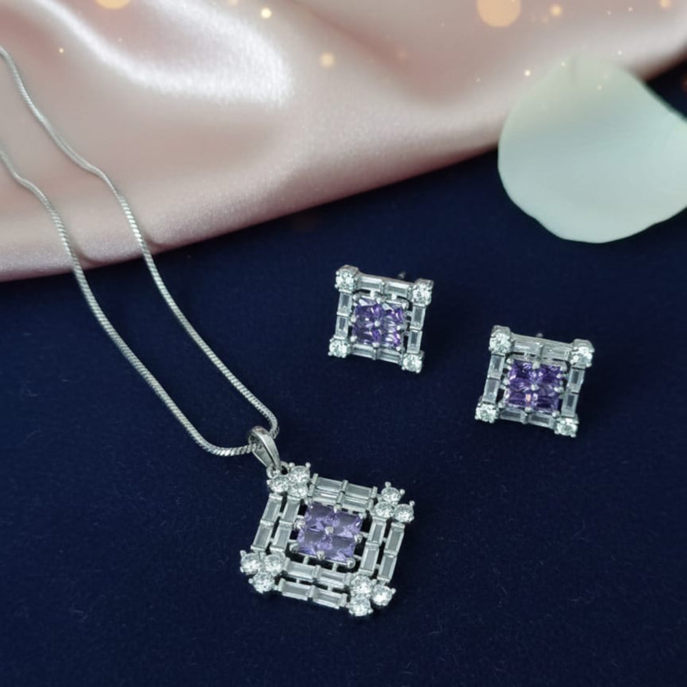 Exotica Collection Lightweight Sparkling Crystal Stone Chain Pendant Set
