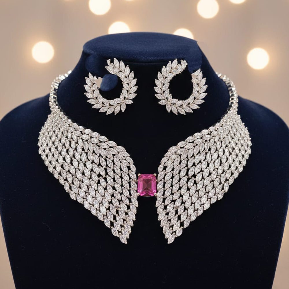 Exotica Collection Classic Shine American Daimond Necklace Set