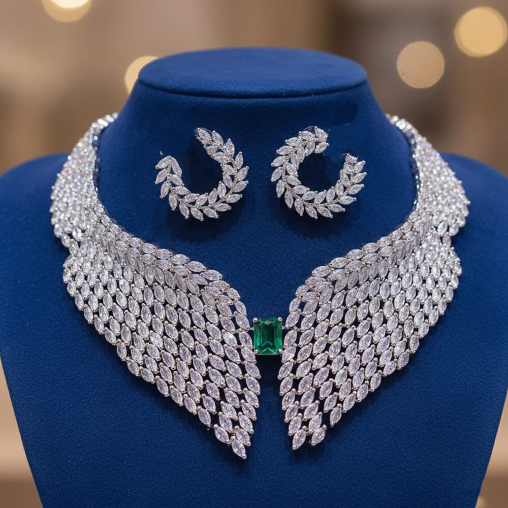 Exotica Collection Classic Shine American Daimond Necklace Set