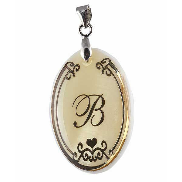 Urthn Alphabet B" Shell Pendant