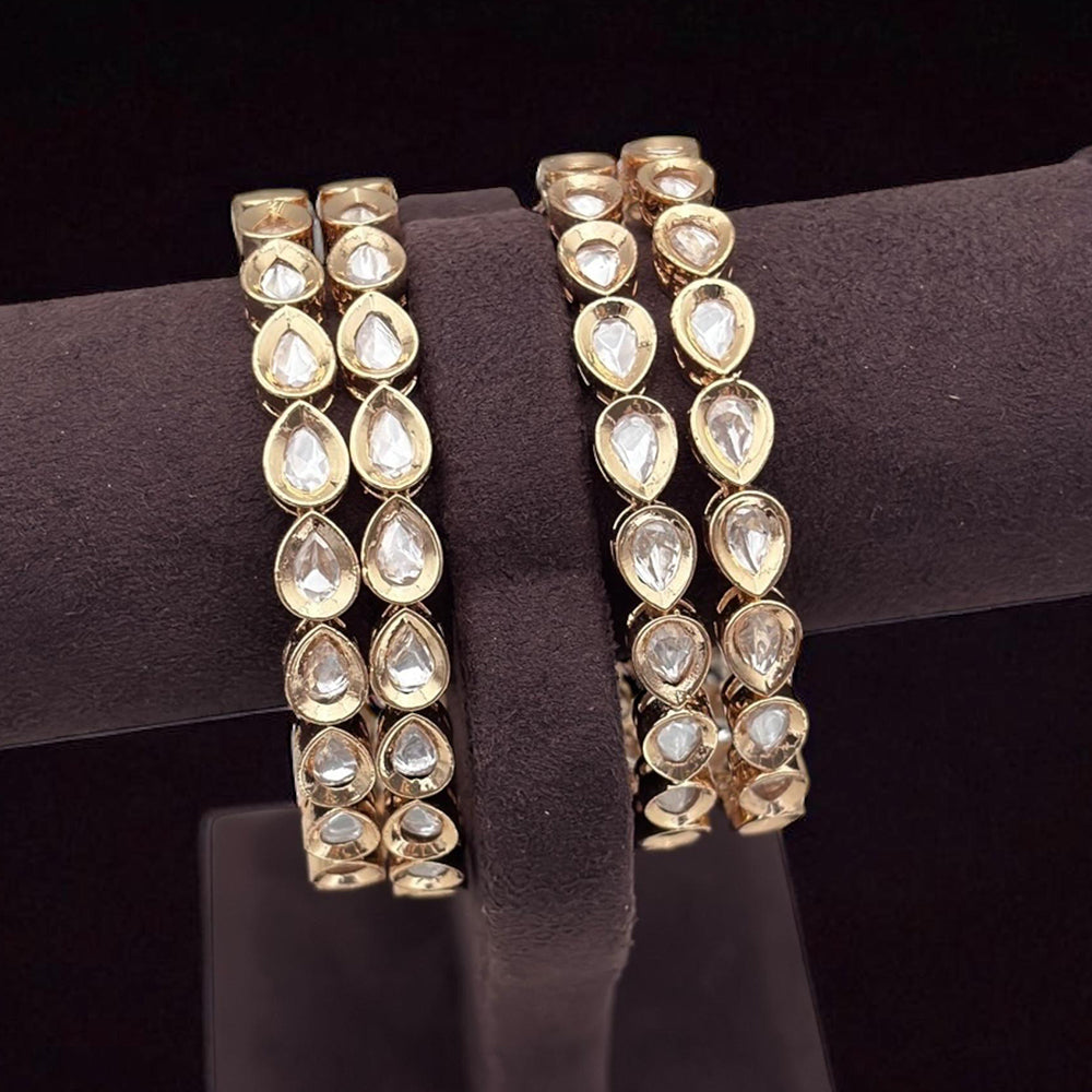 Jewel Addiction Sparkling Kundan Timeless Elegance with a Modern Twist Bangle Set