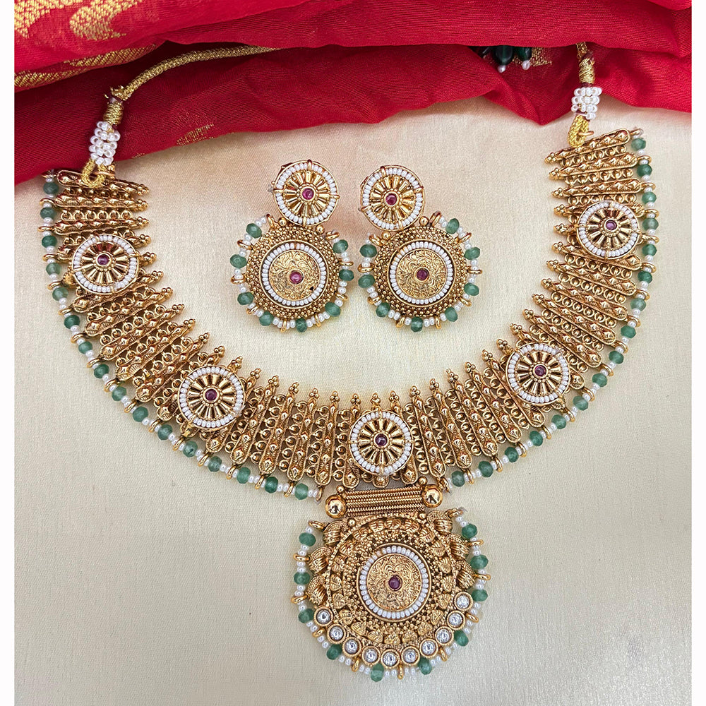 Jewel Addiction Designer Pota Stone And Pearl Necklace Set