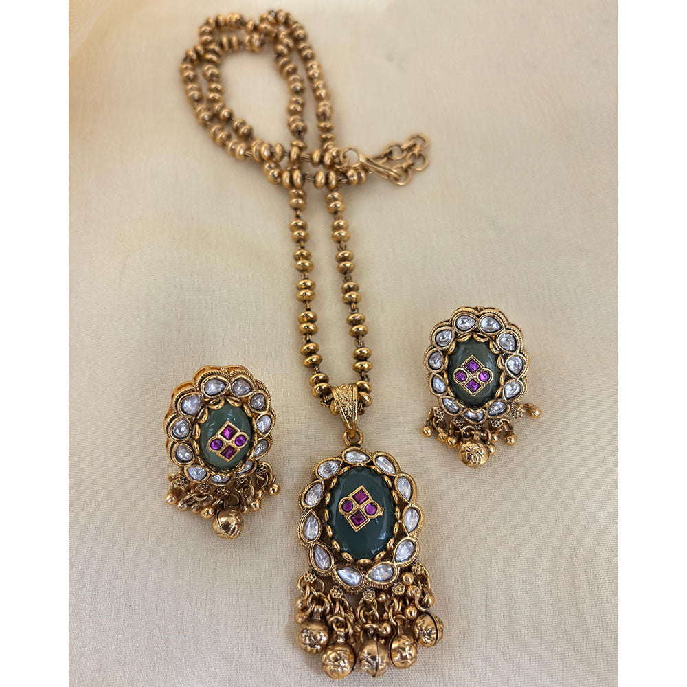 Jewel Addiction Designer Pota Stone and Pearl Elegant Necklace Set