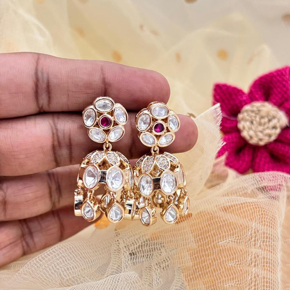 Jewel Addiction Polki Kundan Stone Designer Jhumki Earrings