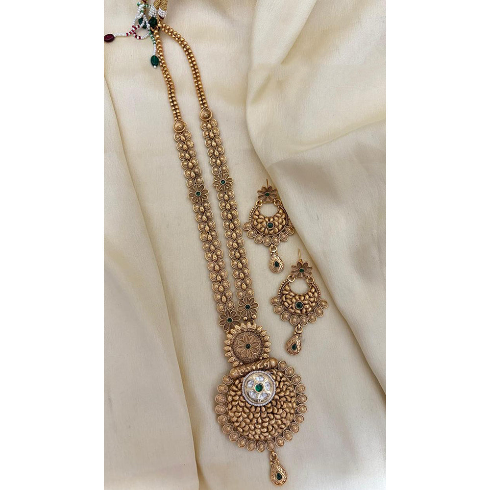 Jewel Addiction Ethnic Pota Stone Long Necklace Set