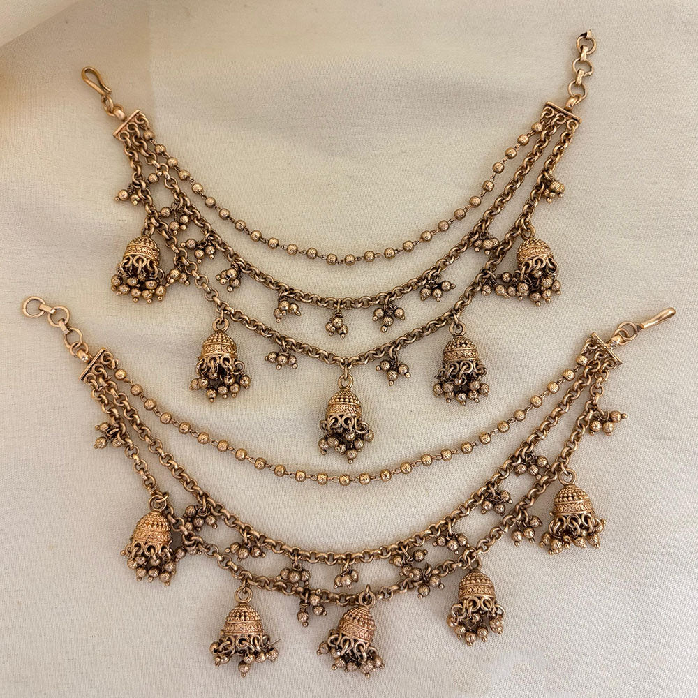 Jewel Addiction Traditional Copper Finish Pearl Multi Layer Kan Chain