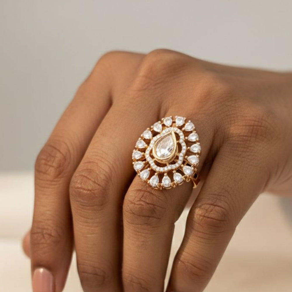 Jewel Addiction Royal Look Polki Kundan Designer Finger Ring