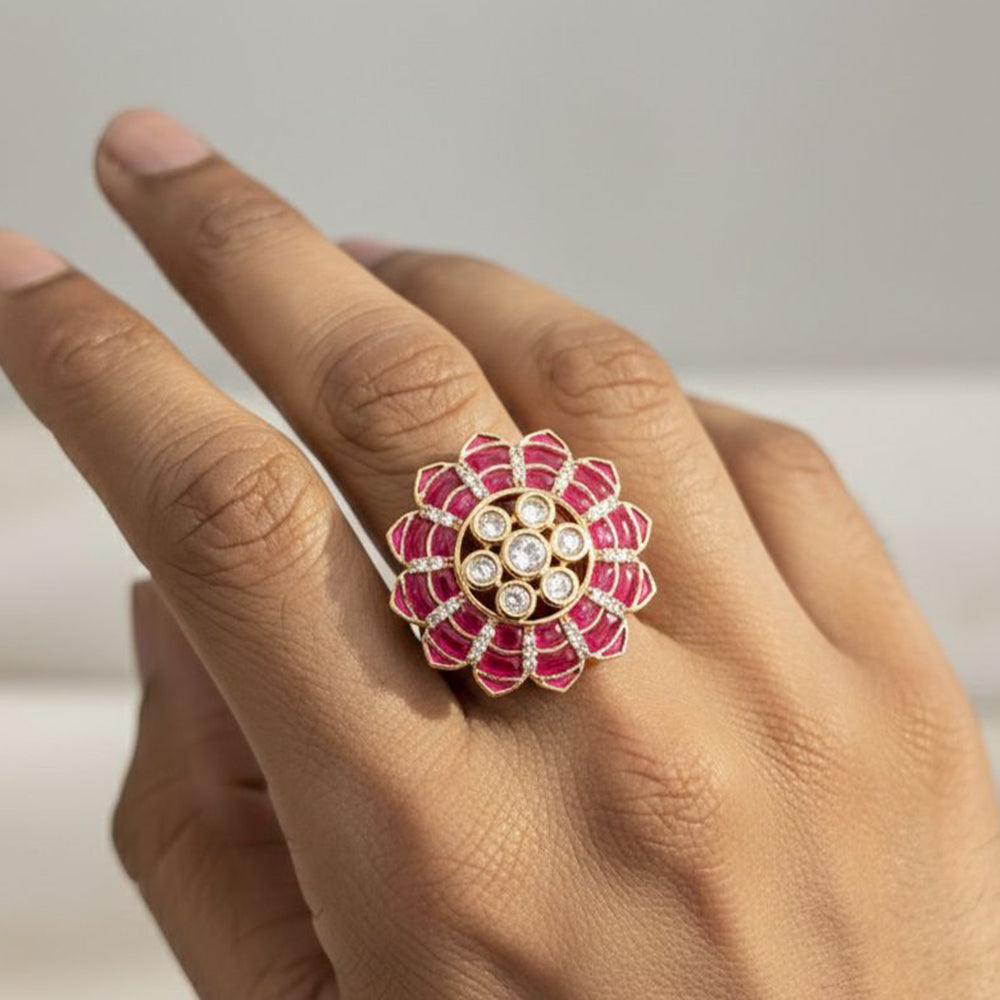 Jewel Addiction Royal Look Polki Kundan Designer Finger Ring