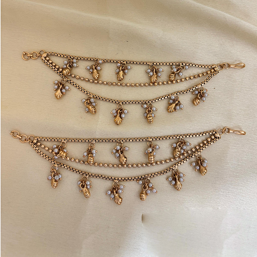 Jewel Addiction Traditional Copper Finish Pearl Multi Layer Kan Chain
