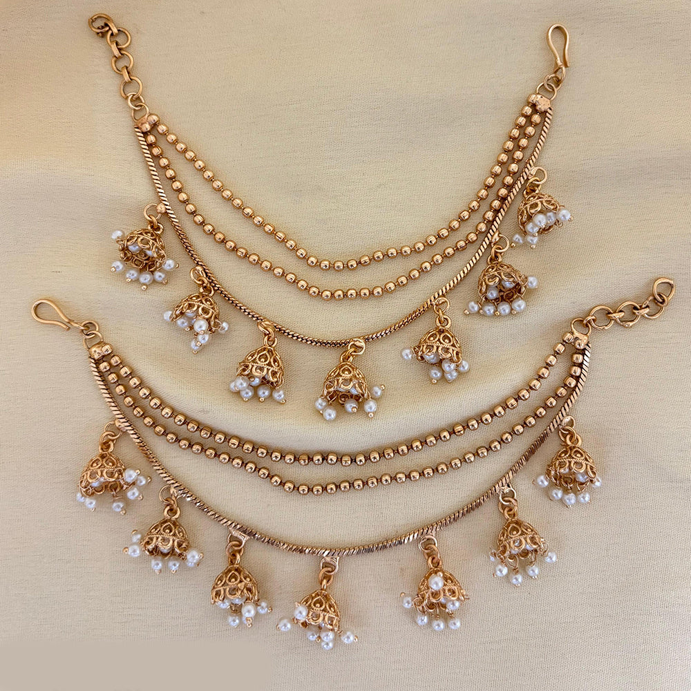Jewel Addiction Traditional Copper Finish Pearl Multi Layer Kan Chain
