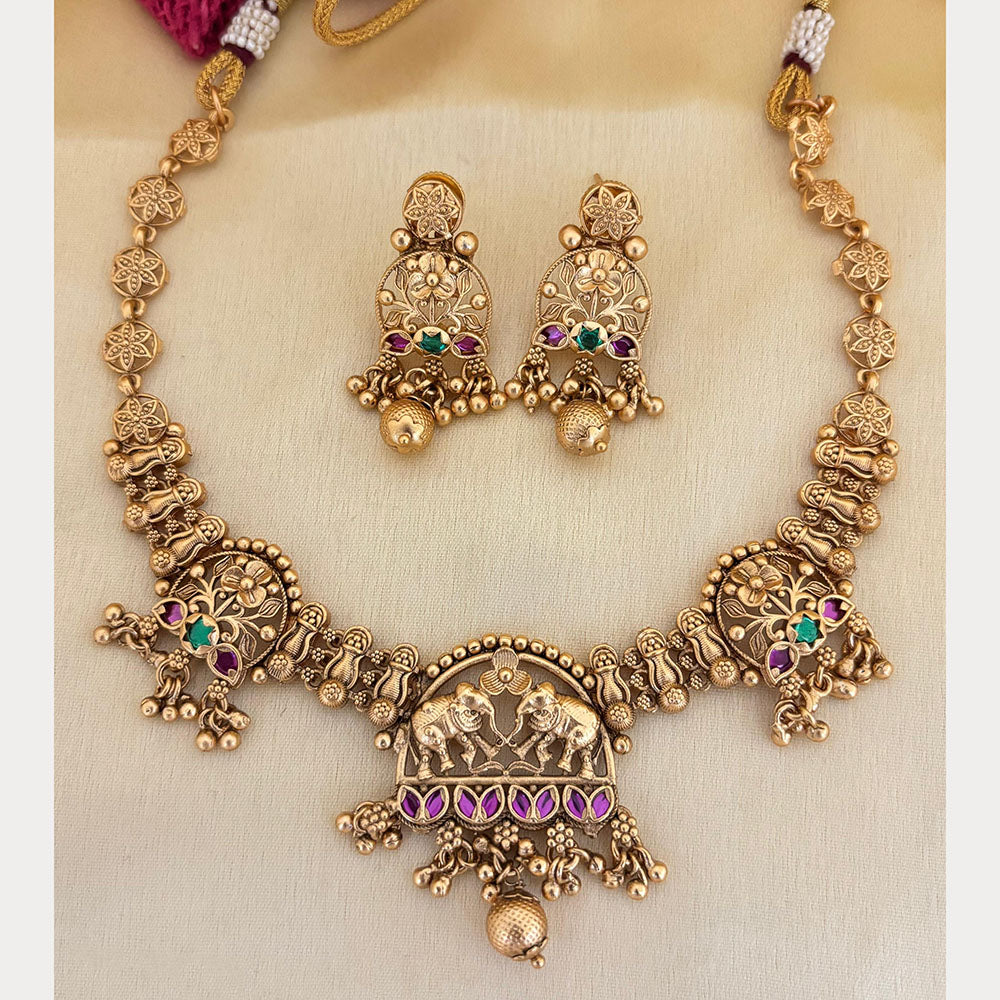 Jewel Addiction Luxury Pota Stone And Pearl Necklace Set