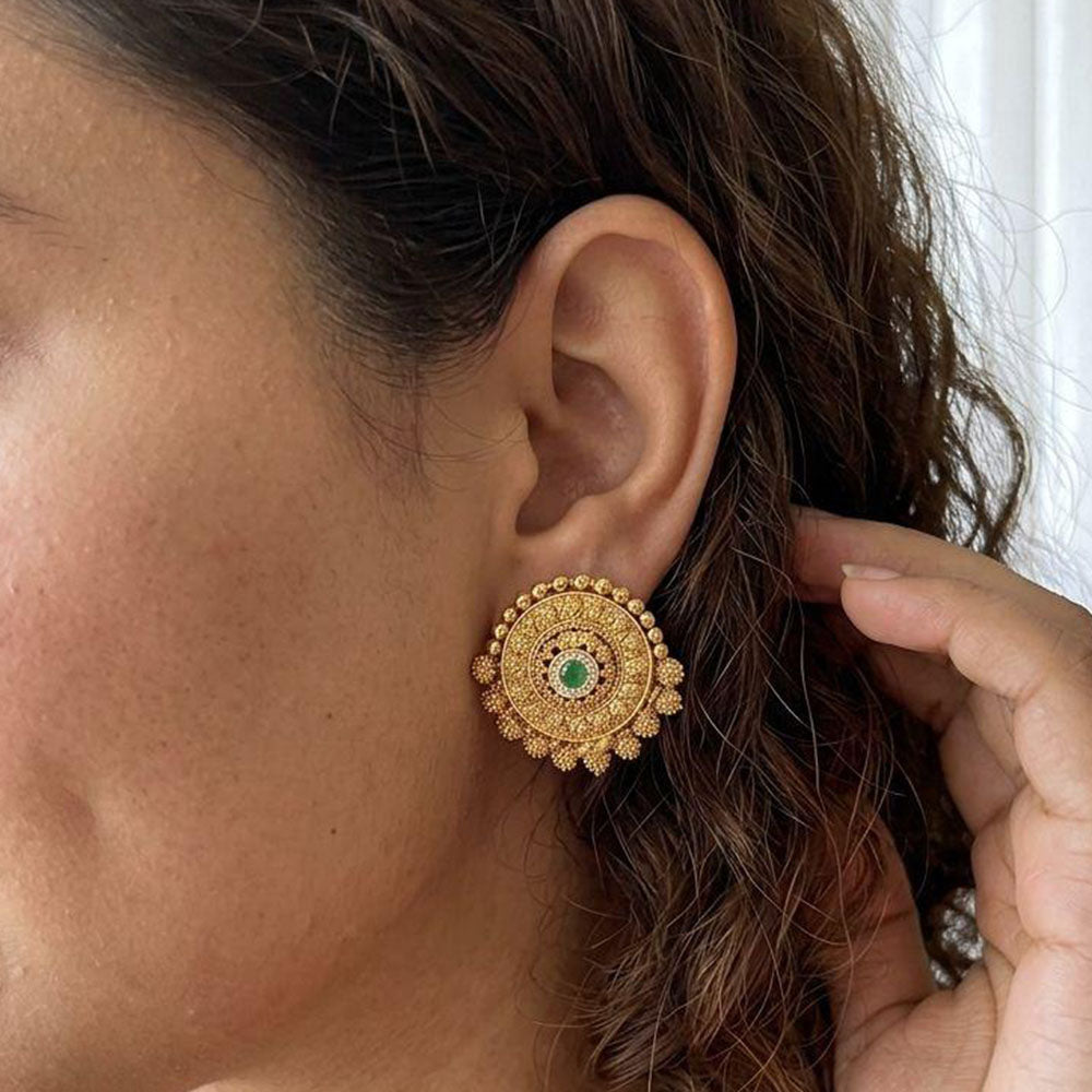 Jewel Addiction Royal Pota Stone Pearl Stud Earrings
