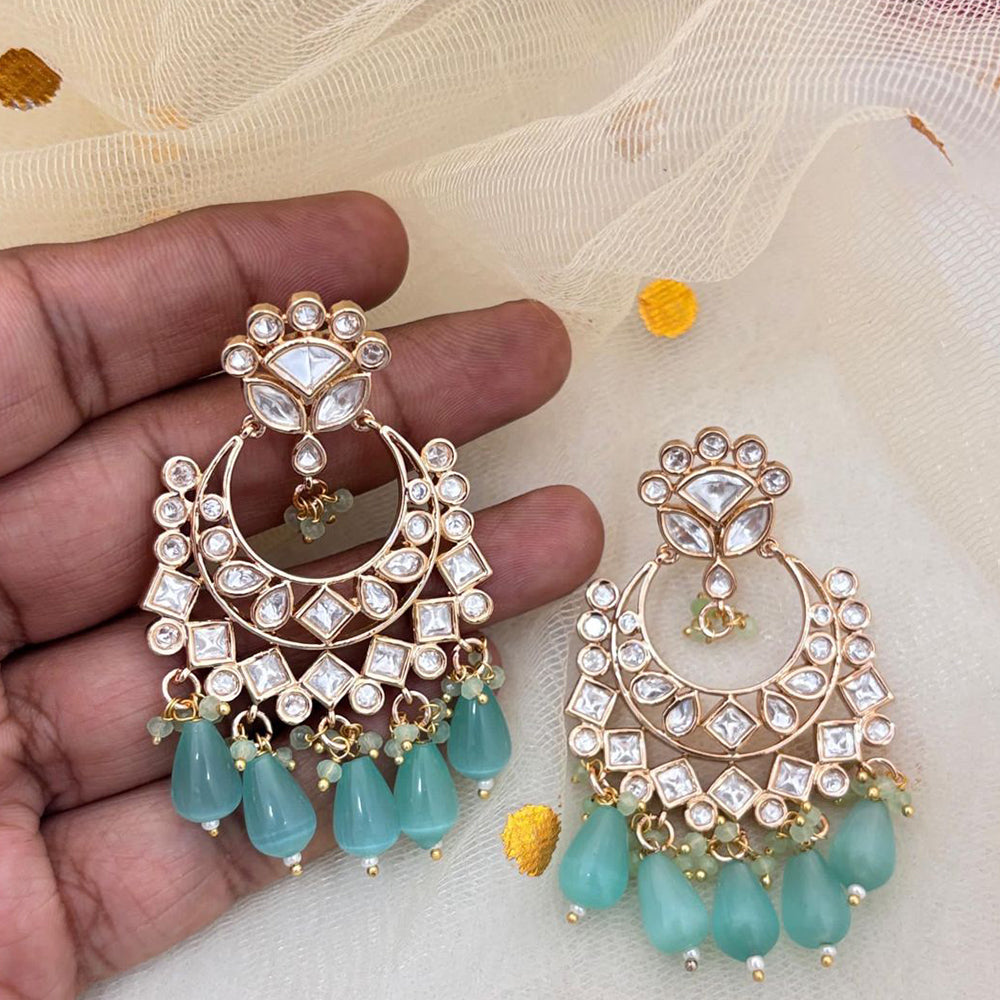Jewel Addiction Designer Polki kundan Stone And Beads Dangler Earrings