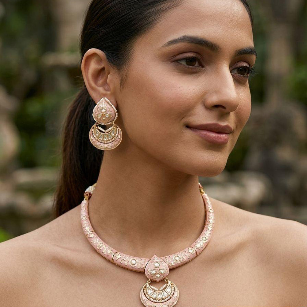 Jewel Addiction Classic Kundan Stone Necklace Set