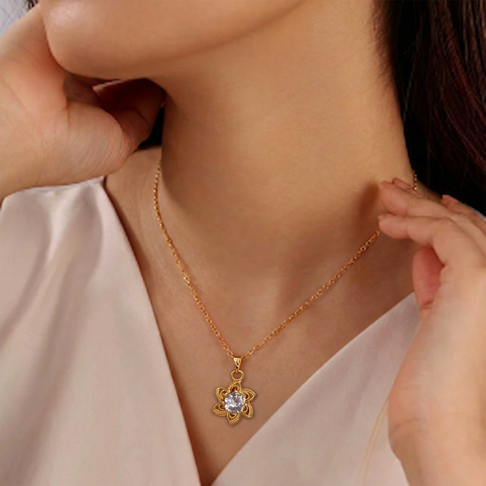 Urthn Crystal Stone Chain Pendant For Women/ Girls(Pack of 12)
