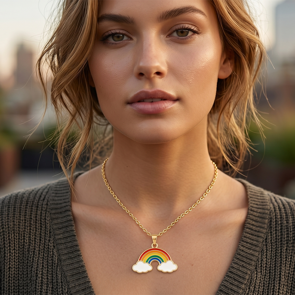 Urthn Elegant Colorful Rainbow Meenakari Chain