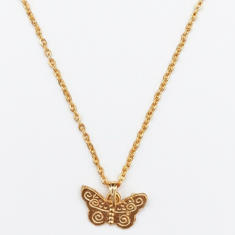 Urthn Cute Butterfly Design Chain Pendant For Women/ Girls (Pack of 12)