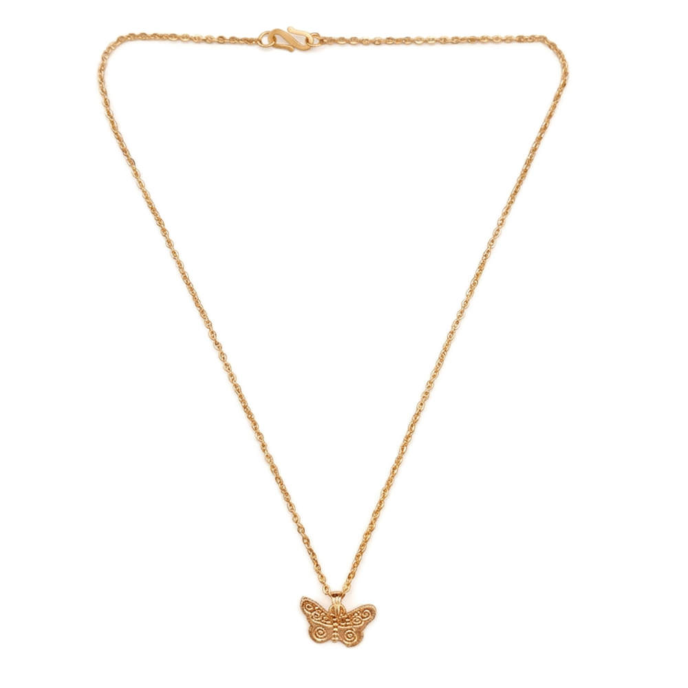 Urthn Cute Butterfly Design Chain Pendant For Women/ Girls (Pack of 12)