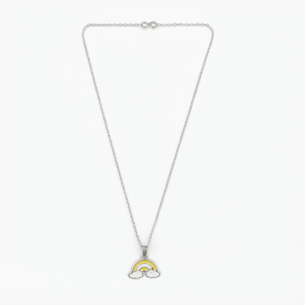 Urthn Cute Rainbow Charm Pendant Necklace for Women Trendy Daily Wear Accessory(Pack of 12)