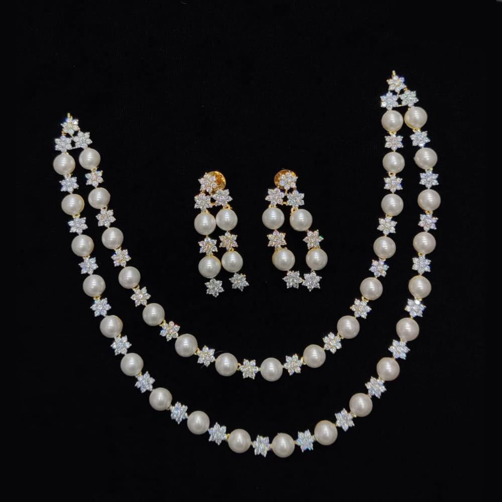 JCM Gold Plated Austrian Stone And Beads Necklace Set