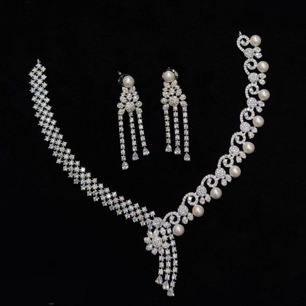 JCM Silver Plated Austrian Stone Beads Necklace Set