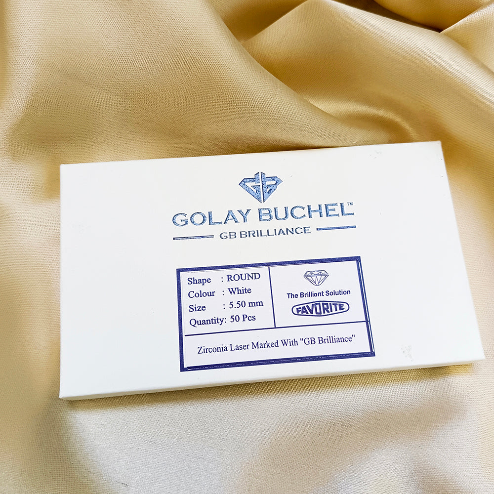 Golay Buchel Round Shape Cubic Zirconia Stone (5.50mm)