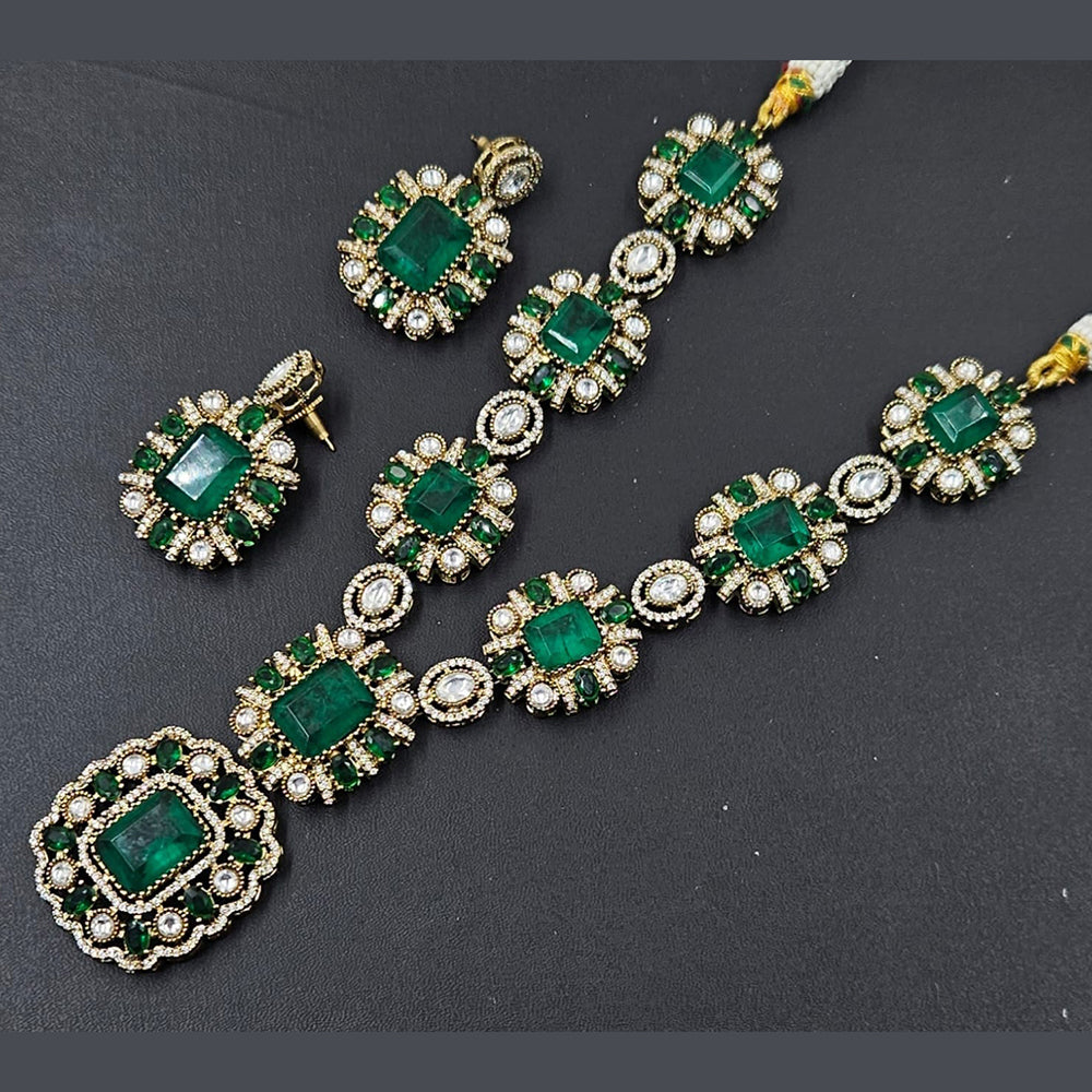 JCM Gold Plated Crystal Stone Necklace Set