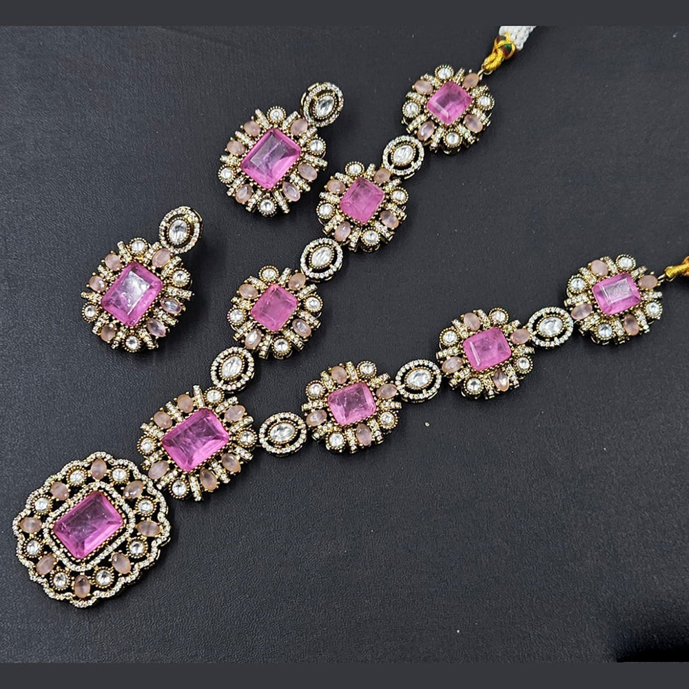 JCM Gold Plated Crystal Stone Necklace Set