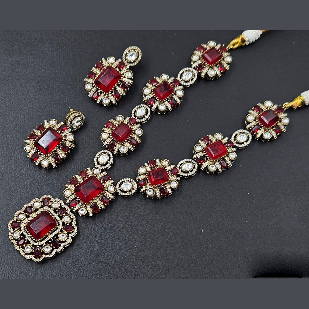 JCM Gold Plated Crystal Stone Necklace Set