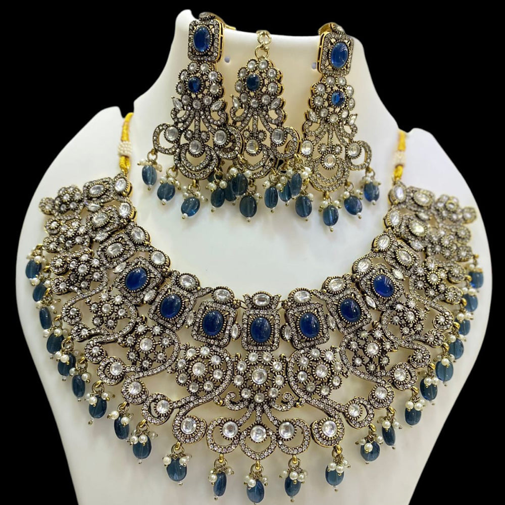 JCM Gold Plated Pota Stone And Beads Necklace Set