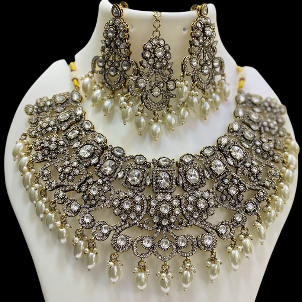 JCM Gold Plated Pota Stone And Beads Necklace Set