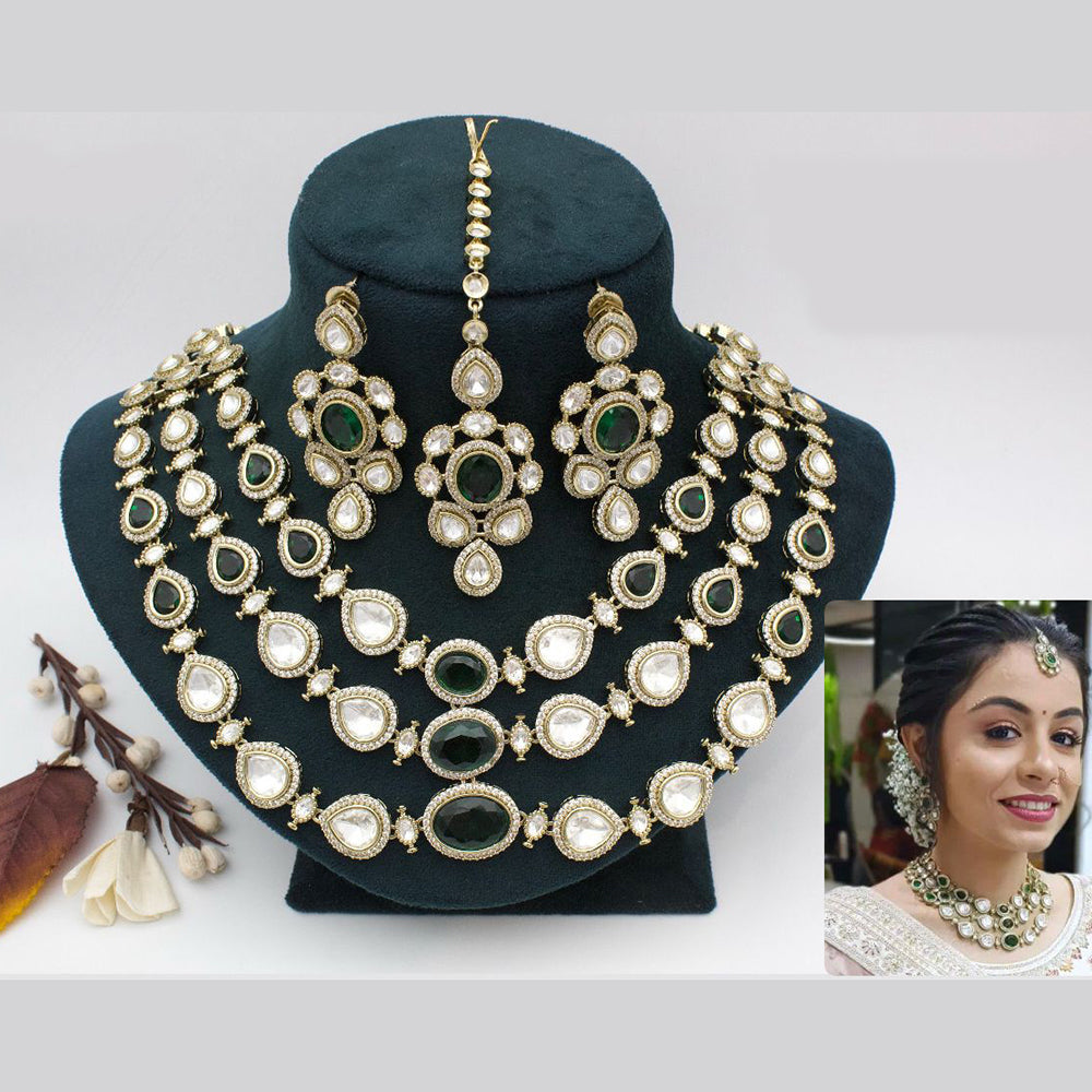 JCM Gold Plated Kundan Necklace Set